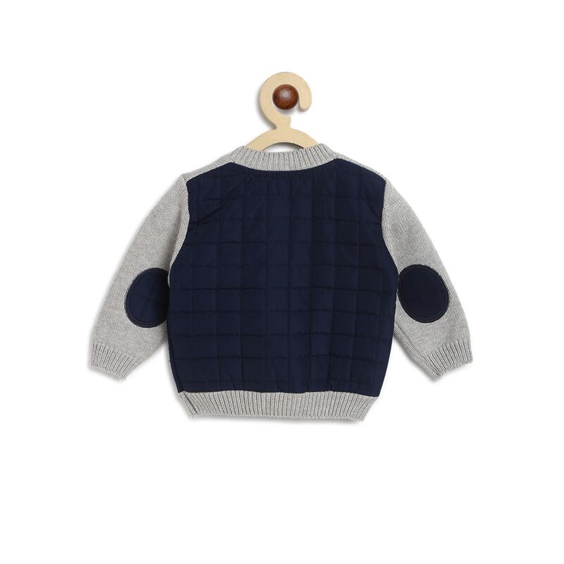 Boys Dark Blue Wool Blend Tricot Cardigan image number null